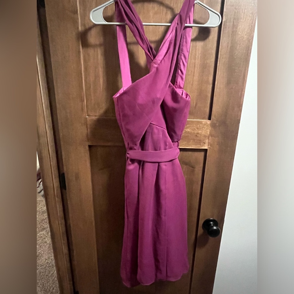 Cross-neck formal dress